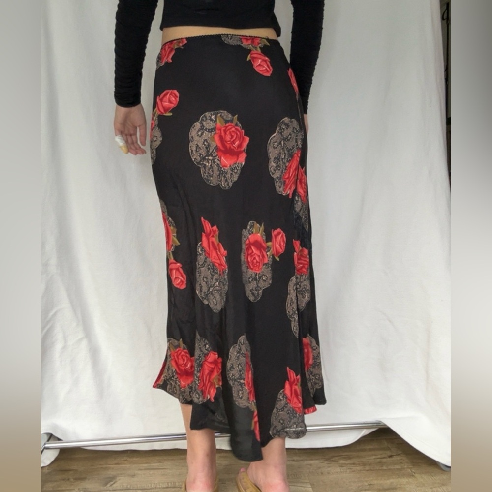 Vintage black floral midi skirt - Picture 5 of 10